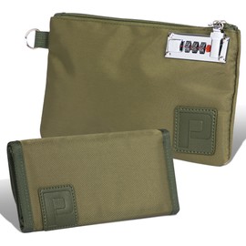 Promilart Ultimate Money & Essentials Organizer Bundle - Lockable Money Bag and Zippered Pocket Multipack Money Pouch (Dark Green)