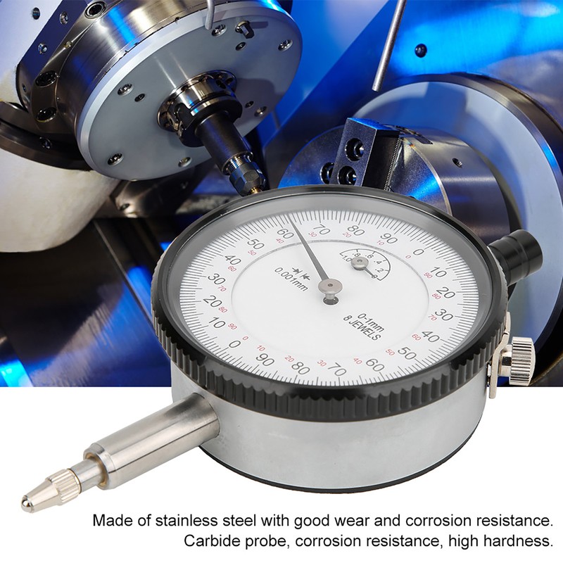 8 Jewels Shockproof Dial Indicator 0.001mm 0‑1mm Dial Gauge Measuring