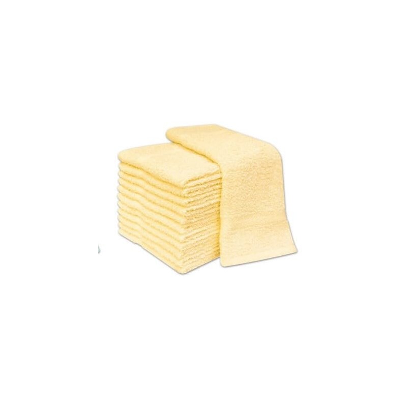 Face Cloths Face Flannels 8 Pack 100% Cotton Colour Yellow