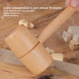 Dpofirs Mallet Hammer, Wooden Mallet Manual Ice Hammer, Damage Striking Carpenter Hand Tool for Woodworking, Wood Carving, Leather Work, Walnut Cracking, DIY