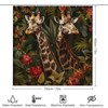 TOWINSFB 4Pcs African Giraffe Flower Shower Curtain Sets, Bathroom Decor