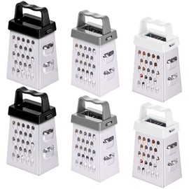 YBEATY 6 Pcs Mini Cheese Grater Professional Small Box Grater Stainless Steel Handheld Slicer with 4 Sides Food Shredder Safe Zester for Kitchen Cheese Garlic Ginger Vegetable Potatoes