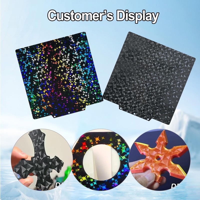 HIKUDIY PEO+PEY Build Plate for Adventurer AD5X/5M/5M Pro,Smooth Diamond+Galaxy Spring