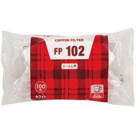 Kalita #13127 Coffee Filter, FP102 Filter Paper, For 2-4 People, 100 Sheets, White