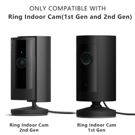 3 Pack Wall Mount Bracket for Ring Indoor Cam 2nd Gen and Ring Indoor Cam 1st Gen, Adhesive Ring Camera Mount, No Drill No Screws(Black, Camera not Included)