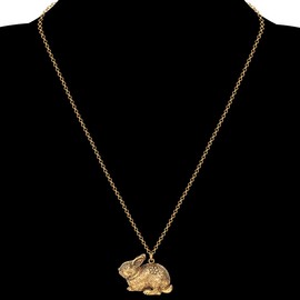 DALANE Easter Alloy Gold Silver Plated Rabbit Necklace Bunny Pendant Novelty Jewelry Gifts for Women Girls (Gold Plated)
