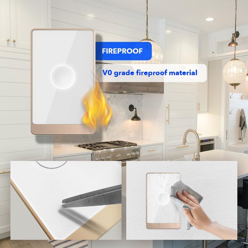 Smart Wall Light Switch, 2.4GHz 1 Gang WiFi Touch Switches,