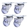 4 Pcs Swivel Caster Heavy Duty Stainless Steel Transparent PU