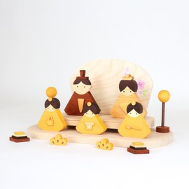 Hinamatsuri Doll Wooden Wooden Hina Doll Set of 5