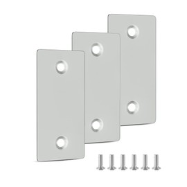 Door Edge Hole Filler Plate, Door Strike Plate Filler w/Screws 1 1/8" x 2 1/4" - 3 Pack