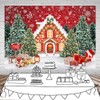 Mocsicka Christmas House Backdrop Christmas Candy House Snowflake Wonderland Pine