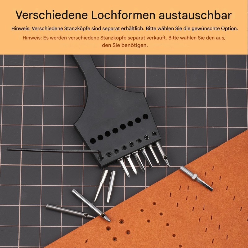 WUTA Removable Circle Leather Hole Punch Tool Professional Leather Spacing