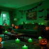 KOABY 24 Pack Green Light Non-Flickering Flameless Tea Lights, Green