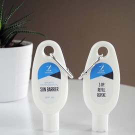 Zealios Sun Barrier Botella de Viaje Recargable de 2 oz – 2 Unidades