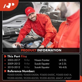 A-Premium Air Conditioner AC Compressor with Clutch Compatible with Nissan Frontier 2.5L 2005-2017, Suzuki Equator 2.5L 2009-2012, 4.0L 2010-2012, Naturally Aspirated, CR-14 Style, 6 Grooves