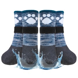 BEAUTYZOO Anti Slip Dog Socks Boots, Dog Shoes for Hot/Cold Pavement Snow Rain Days,Waterproof Grip Dog Booties Paw Protector for Hardwood Floor, Prevent Licking for Small Medium Large Senior Old Dogs