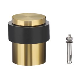 Sumnacon Floor Door Stopper - Solid Stainless Steel Door Stop with Rubber Bumper-Safety Floor Mount Doorstop with Screws, Heavy Duty Commercial Industrial Floor Door Stopper, Gold