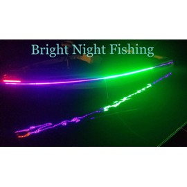 Bright Night Fishing 20 Foot UV & Green LED Strip, Black Fishing Light, Fluorescent, Florescent, Ultraviolet Boat bass Fishing 12v dc Priority Shipping Pontoon Kayak John Boat Florescent line Glow