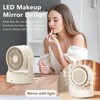 Desk Fan, Personal Desktop Fan with LED Makeup Mirror, Rechargeable