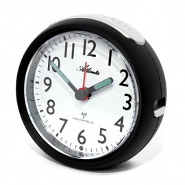 Atlanta 1850-7 Wireless Alarm Clock without Ticking with Night Light Analogue Black