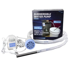 TERA PUMP - 12v Submersible Fish Tank Water Pump w/ 10ft Discharge Hose and Filtered Mesh Intake, 3GPM Aquarium Drain Pump Water Changes