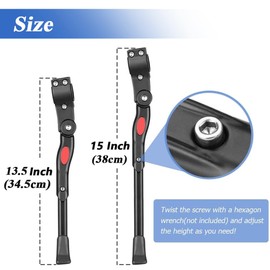 Eyech Bike Kickstand Side Adjustable Aluminum Alloy Bicycle Kickstand MTB Rear Kick Stand Bicycle Support Accessories for 22" 24" 26" Mountain Bike/700 Road Bike/BMX