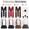 Adjustable Solid Color Polyester Suspenders for Adult Pants, Shirts and