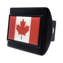 Elektroplate Canada Flag All Metal Black Hitch Cover for Trucks and SUVs | Fits Standard 2" Trailer Hitch Receivers | Premium Weatherproof