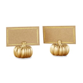 Kate Aspen Gold Pumpkin Place Card Holder, Perfect Wedding Favor, Thanksgiving Decor, Bachelorette Favor or Bridal Shower Favor - 6 Sets of 6, 36 Pieces