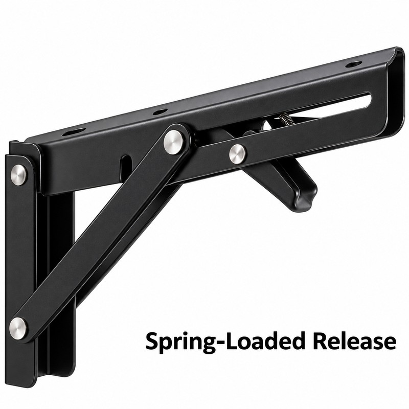 2-Pack 8 Inch Folding Shelf Brackets, Metal Wall Mounted Locking