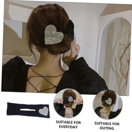 IWOWHERO Womens Heart Shaped Rhinestone Hair Bun Maker Tool Stylish Accessory for Quick Easy Hair Styling for Daily Wear Parties Weddings Special Occasions