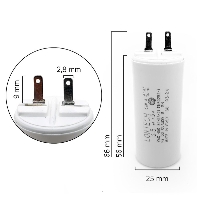 Motor Capacitors 3.5 μF 10Nm for Roller Shutters
