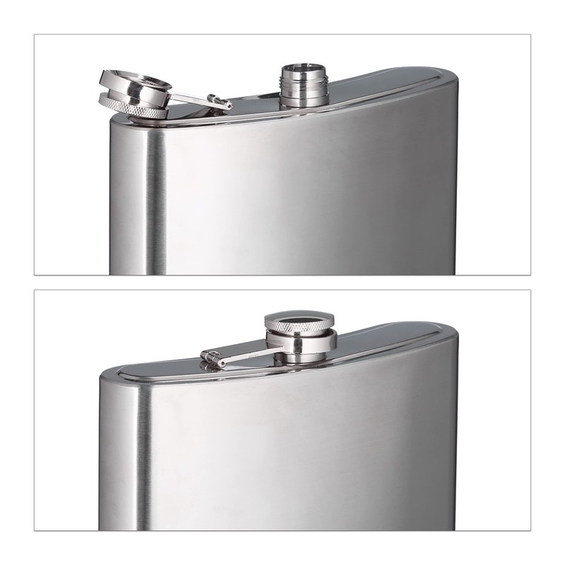 2 x Hip Flasks Stainless Steel Giant Hip Flask with
