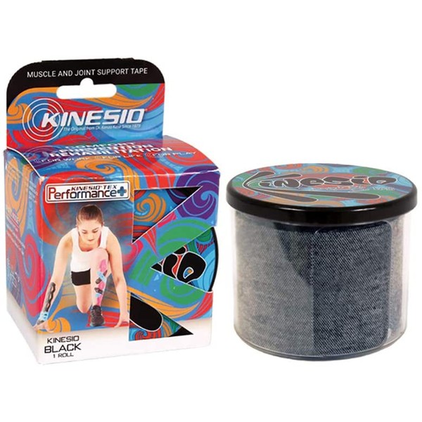 Kinesio Tex Performance + - Therapeutic Knee and Shoulder Medical Tape - Black - 2in x 16.4 ft Roll
