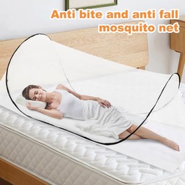 Foldable Mosquito Net, Travel Mosquito Net, Ultra Light Pop-up Mosquito Nets, Adjustable with bottom zipper, Easy to Stow Easy to Installfor Family Kindergarten Travelling Camping, Black