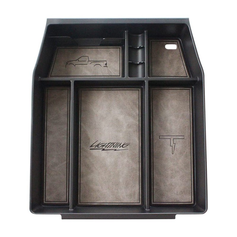 BestEvMod Storage Box Organizer Center Console Tray with Vegan Leather