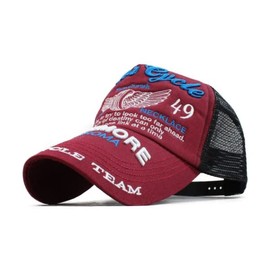Mesh Cap, Hat, Cap, Men's, Women's, American Casual, Pawer Ride, Biker, Baseball Cap, Spring/Summer, Popular, Trend, motor cycle