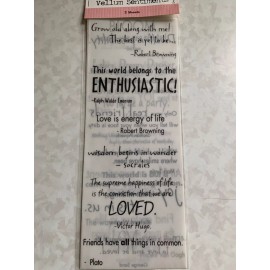 COLORBOK 3D VELLUM SENTIMENTS TWO SHEETS 4.5”x11” PHRASES QUOTES WORDS #2A