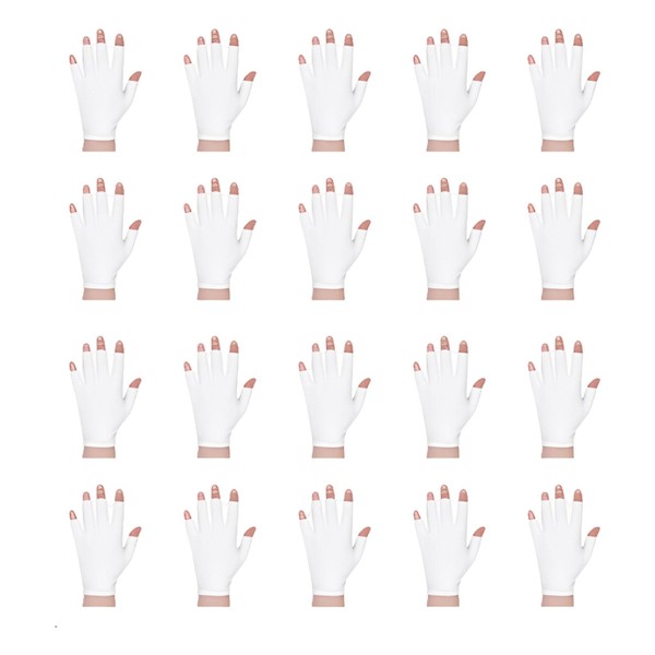 Cotton Fingerless Gloves for Women 10 Pack, Moisturising Gloves, White