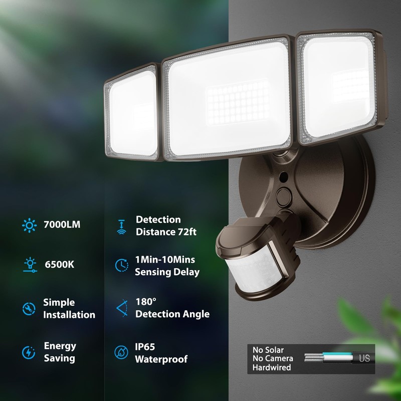 Onforu 75W LED Flood Light Motion Sensor Outdoor, 7000lm Dusk