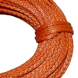 Samson Amsteel Blue Rope 1/4" Strong Dyneema Fiber, 8600 lb Tensile Strength, Torque Free, Low Stretch, 12 Strand, Easy to Splice, Wire Replacement and More (1/4" x 75', Orange)