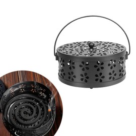 HIQE-FL Mosquito Spiral Holder, Anti Mosquito Spiral Box, Incense Spiral Holder, Mosquito Coil Holder, Mosquito Spool Holder,Black,14.5 x 14.2 x 6.3 cm
