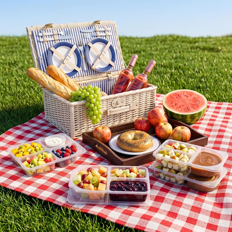 Blushtier 50 Sets 9 oz Reusable Snack Containers with Lids,
