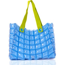 InflatDecor Beach Bags for Women – Waterproof, Sand Proof, Lightweight PVC Tote Bag (Blue)