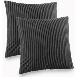 Kuscheli® Set of 2 Cushion Covers in Double Pack Cashmere Touch Fleece Pillow Slip, Sofa Cushion Pillowcase Pillowcases Couch Cushion, Colour: Grey, Size: 2 x 50 x 50 cm