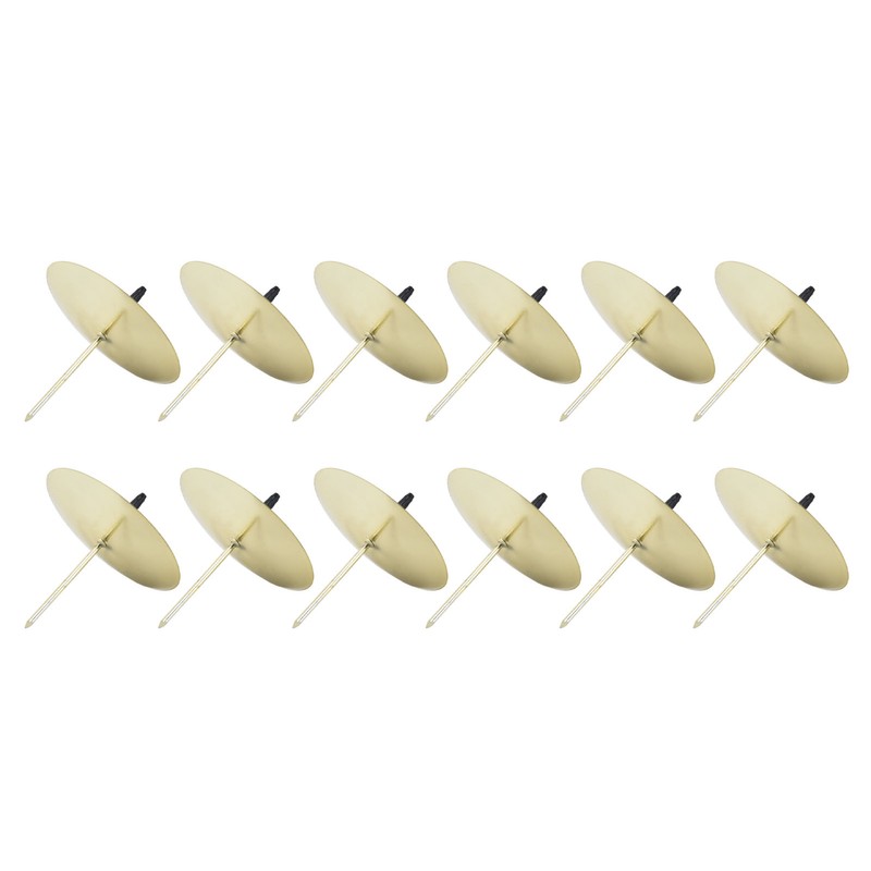 12pcs Candle Plate Iron Material 7x6.5cm/2.8x2.6in Gold Stable Reliable Decorative
