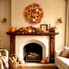 24 Inch Sunflower Fall Wreath for Front Door with Maple