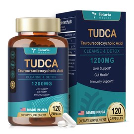 Totaria TUDCA Supplement 1200mg (Tauroursodeoxycholic Acid), 120 Capsules, Ultra Strength TUDCA Bile Salts Liver Supplements, Pure Tudca for Liver and Gallbladder Repair, Gut Health