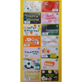 STARBUCKS CARDS 2024" 14 NEWLY RELEASED GIFT CARDS " SUPER GREAT PRICE~BRAND NEW