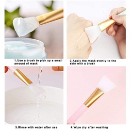 Face Mask Applicator Brushes, Soft Head with Scraper Integrated Dual-use Mud Mixing Applicator Film Brush DIY Film Manual Beauty Tools for Sleeping Mask, Mud Mask, Clay Mask, DIY Mask